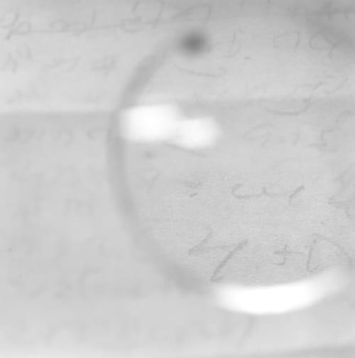 Gandhi’s Glasses - Viewing a note written on his 'day of silence' shortly before his death.