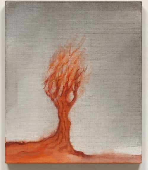 Red Tree in Silver
