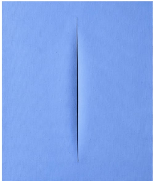 Concetto Spaziale, Attesa (no 64-65 T 29) (blue)