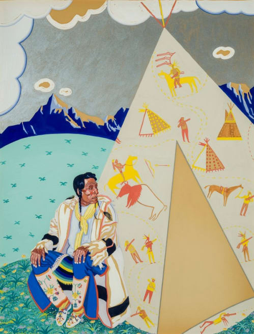 Chief Buffalo Hide [Left Panel of Triptych]