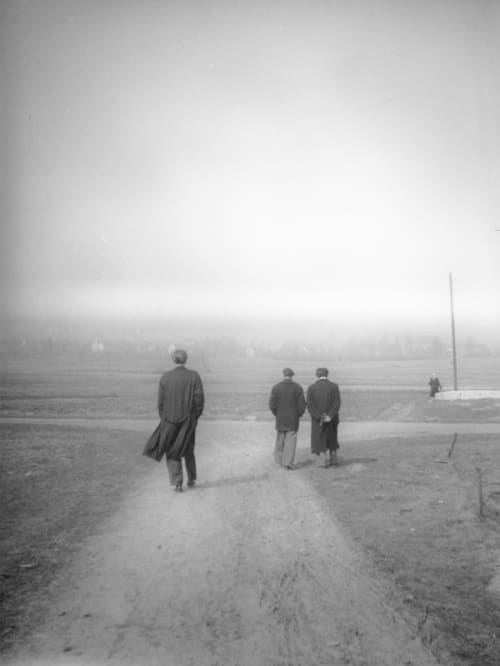 Algirdas, Landsbergis, myself, Leo Adams, Kassel, 1948
