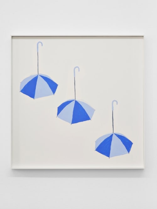 Three Blue Umbrellas