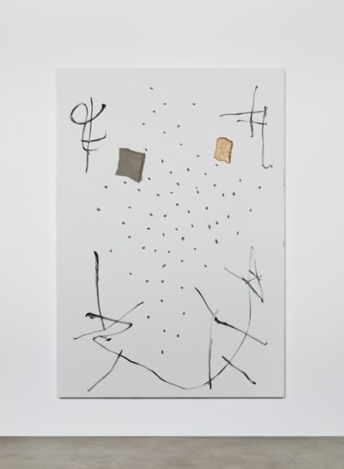 Untitled (toast, tombstones, purple flowers with musical gesture)