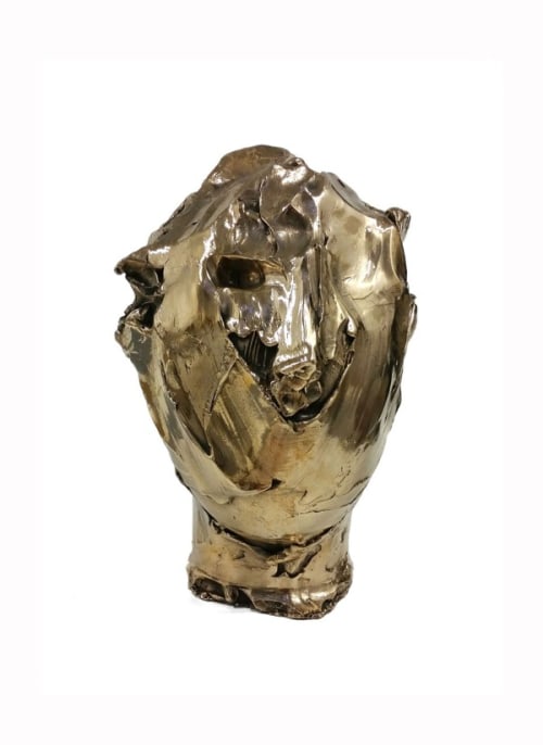 Bronze head (gold patina) vb.b.006
