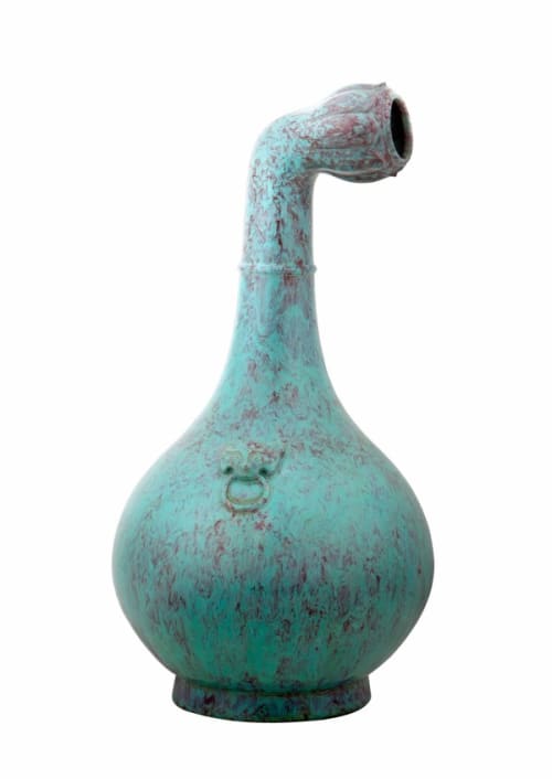 MadeIn Curved Vase-Blue-and-Jun Yao Glazed Lotus Seedpod Vase, Qianlong, Qing Dynasty