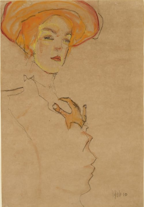Gerti (the artist's sister) in an Orange Hat