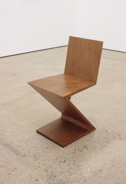 A Zig-Zag Chair designed by Gerrit Rietveld in 1934 and reproduced using 45,910 year-old swamp kauri wood in 2015