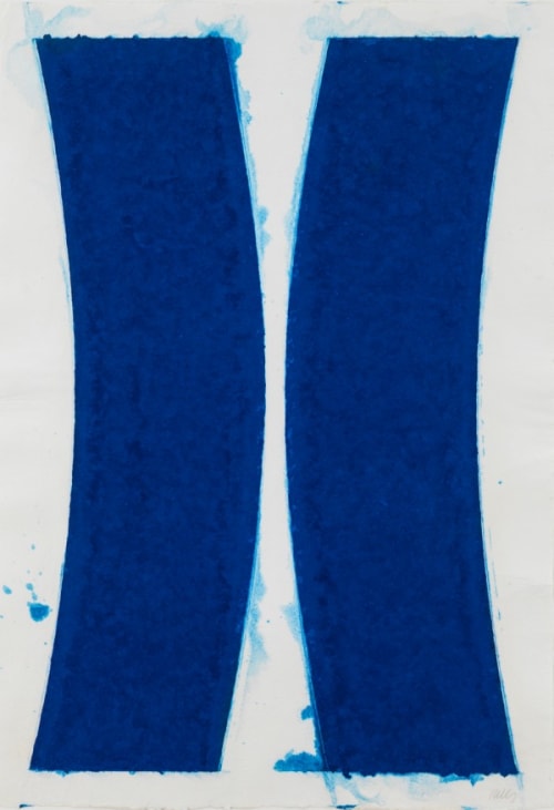 Colored Paper Image V (Blue Curves)