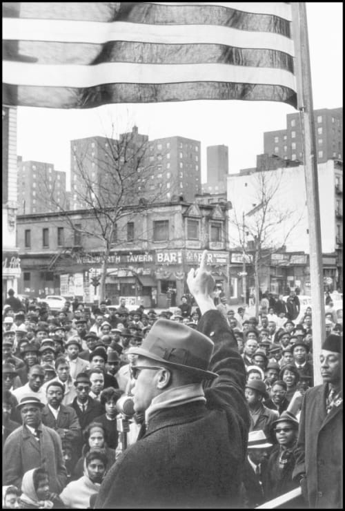 Malcolm X Gives Speech at Rally, Harlem, New York, New York