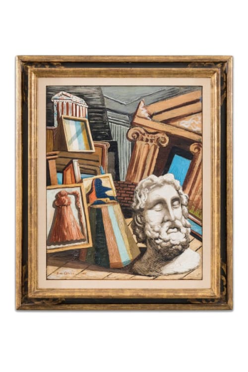 Interno metafisico con testa di filosofo