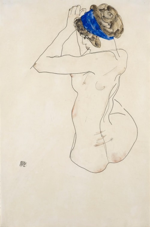 Seated Female Nude with Blue Headband