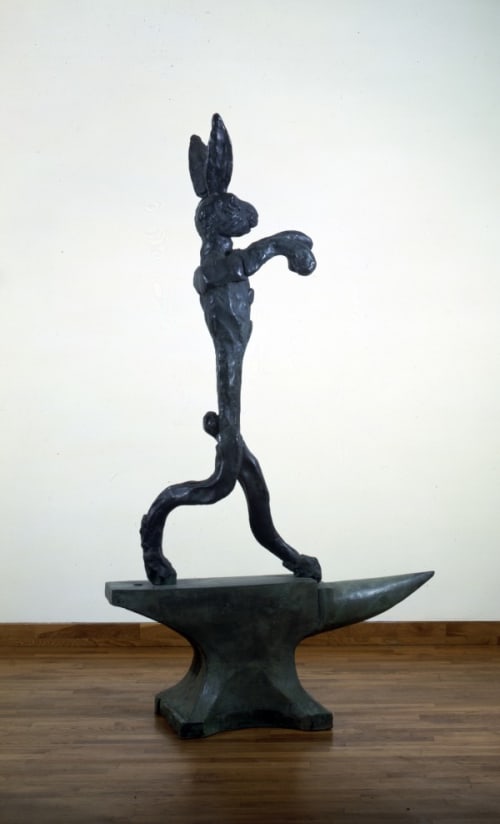 Large Boxing Hare on Anvil
