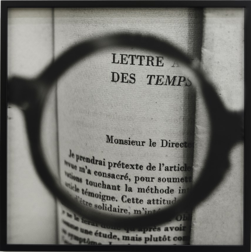 Sartre’s glasses - Viewing a letter by Albert Camus addressed to Sartre when he was the director of Les Temps Modernes