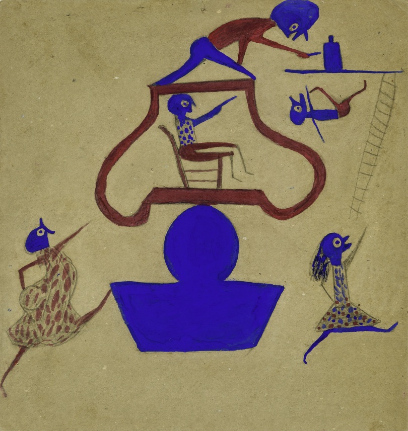 Exciting Event/ Blue and Red Form (Man Stealing Liquor)
