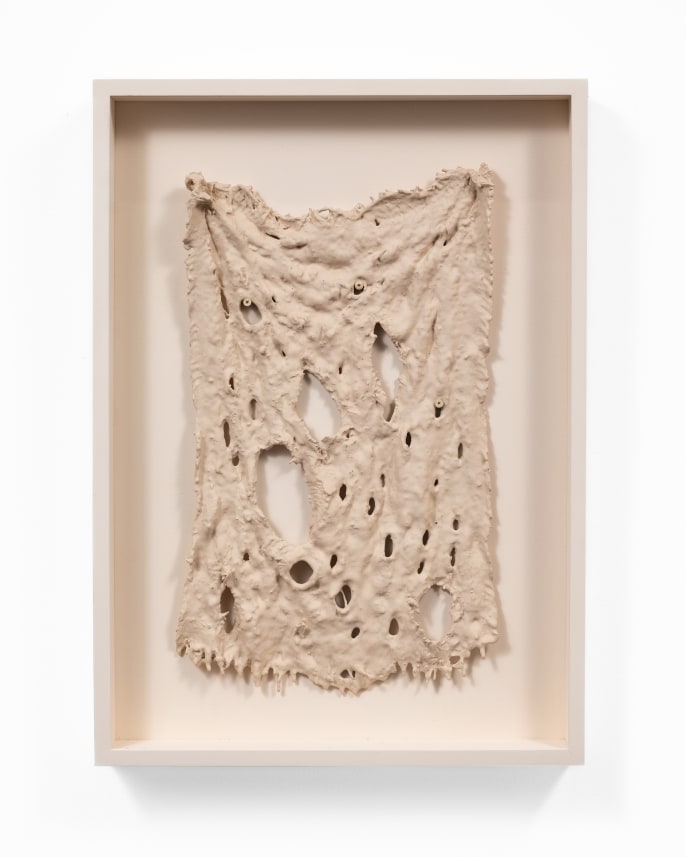 Untitled (flat burlap piece with many holes) #1
