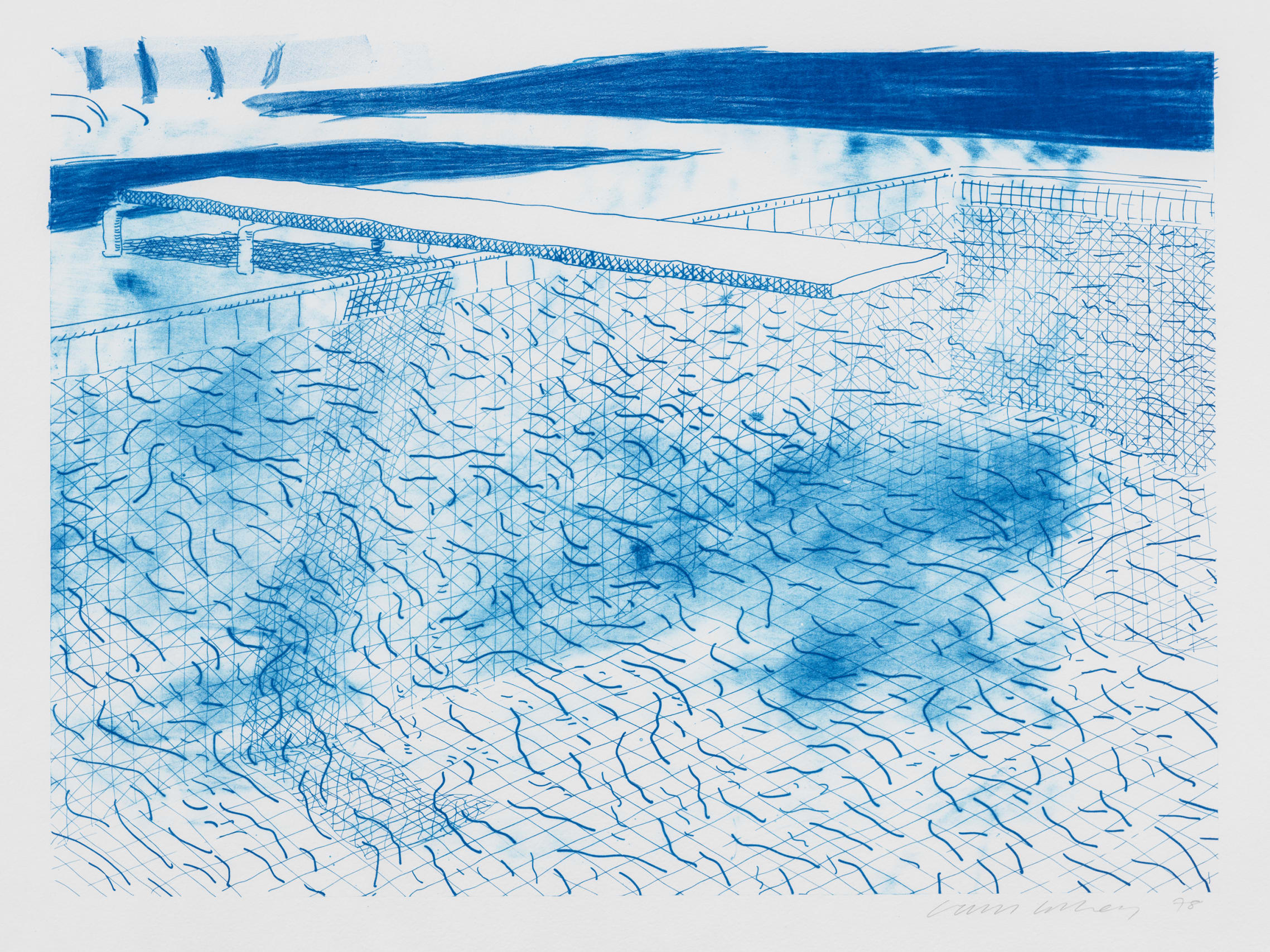 Lithograph of Water Made of Lines