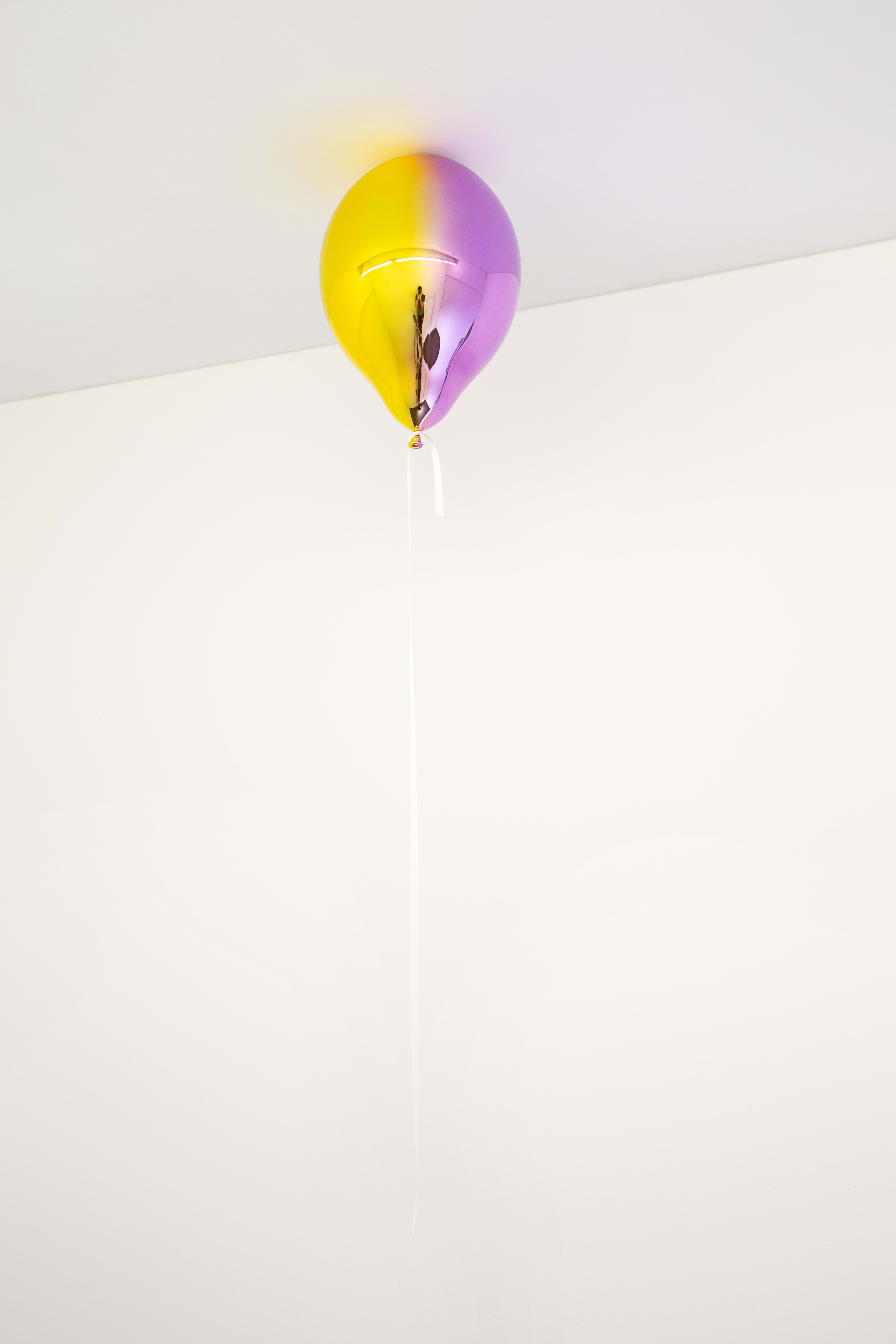 Medium Yellow and Medium Purple Mirror Balloon (vertical)